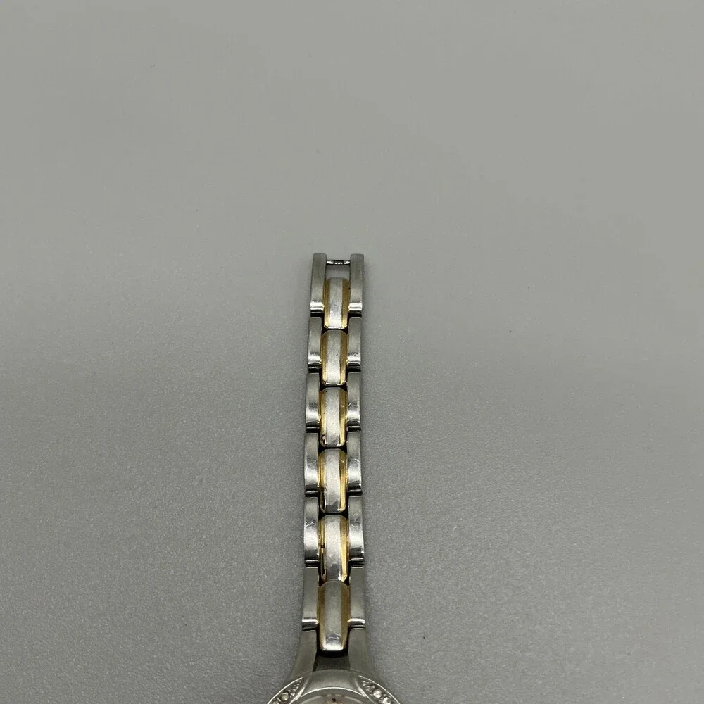 Relic ZR54004 Womens Watch 20mm MOP Dial Two Tone Crystals New Battery 6.75